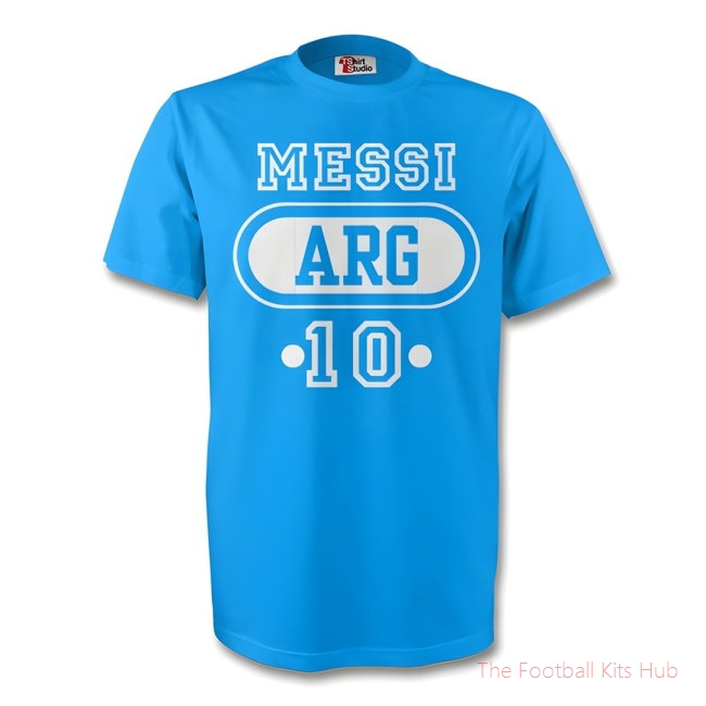 Lionel Messi Argentina Arg T-shirt (sky Blue)-unisoccer store