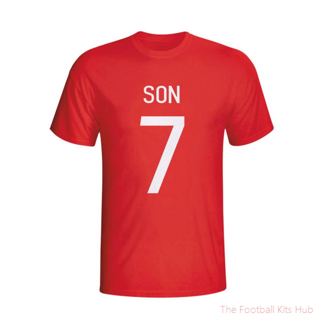 Son Heung-min South Korea Hero T-shirt (red) - Kids-unisoccer store