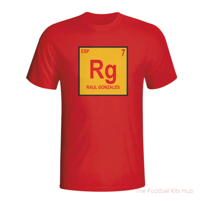 Raul Spain Periodic Table T-shirt (red)-unisoccer store