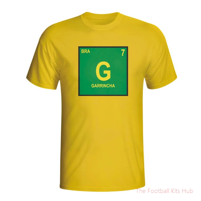 Garrincha Brazil Periodic Table T-shirt (yellow) - Kids-unisoccer store