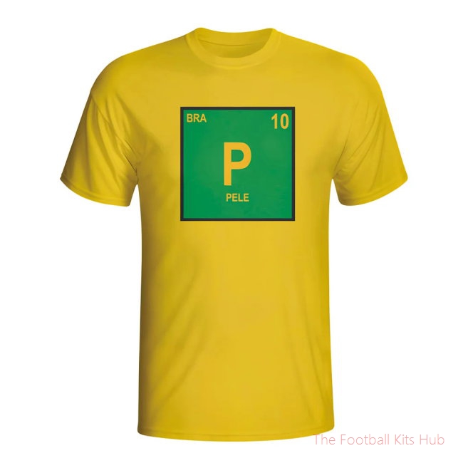 Pele Brazil Periodic Table T-shirt (yellow) - Kids-unisoccer store