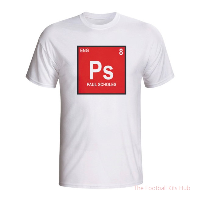 Paul Scholes England Periodic Table T-shirt (white)-unisoccer store