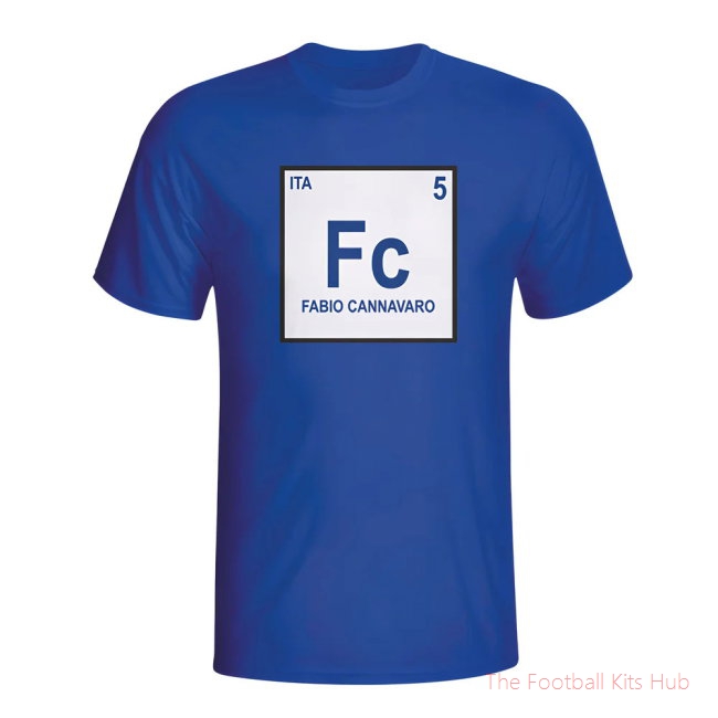 Fabio Cannavaro Italy Periodic Table T-shirt (blue)-unisoccer store