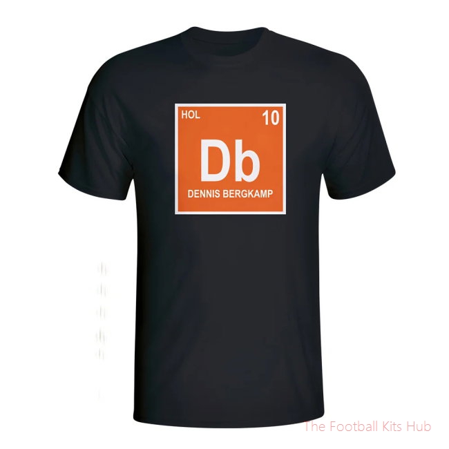 Dennis Bergkamp Holland Periodic Table T-shirt (black) - Kids-unisoccer store