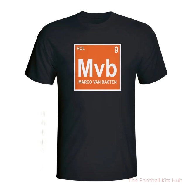 Marco Van Basten Holland Periodic Table T-shirt (black)-unisoccer store