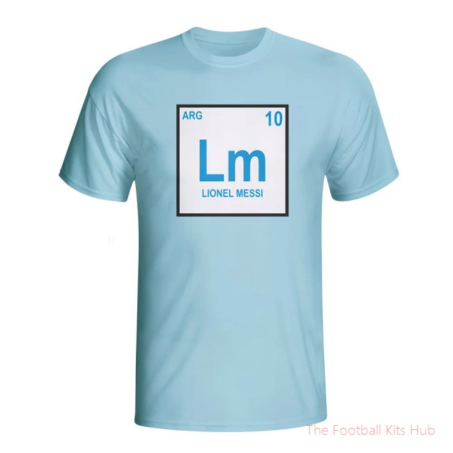 Lionel Messi Argentina Periodic Table T-shirt (sky Blue) - Kids-unisoccer store