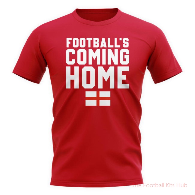 England Footballs Coming Home T-Shirt (Flag/Red)-unisoccer store