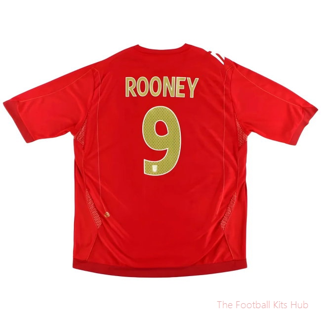 England 2006-08 Away Shirt Rooney #9 (XL) (Excellent)-unisoccer store