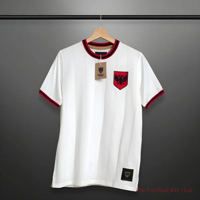 Vintage Albania White Shqiponjë Soccer Shirt-unisoccer store