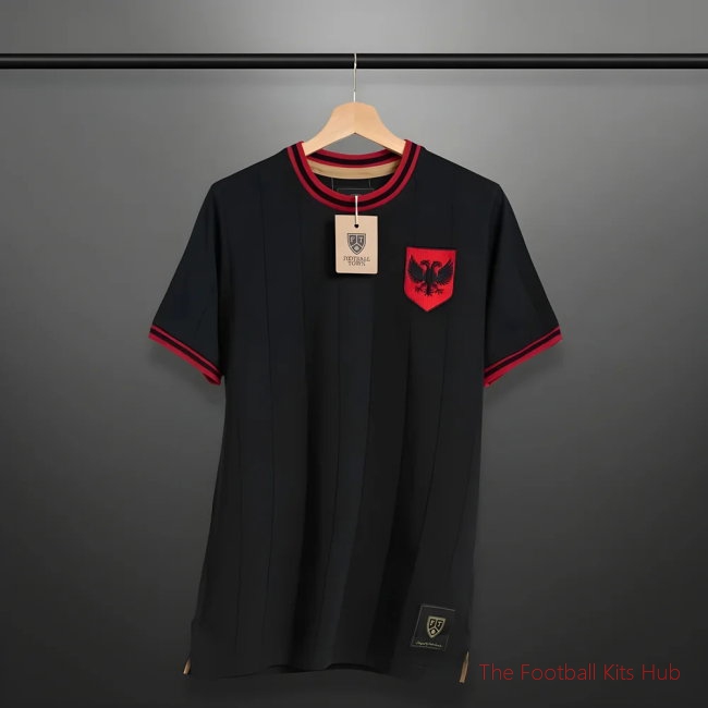 Vintage Albania Black Shqiponjë Soccer Shirt-unisoccer store