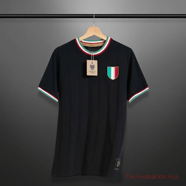 Vintage Italy Gli Azzurri Black Soccer Jersey-unisoccer store