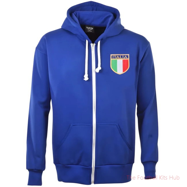 Italy 1975 Vintage Rugby Zipped Hoodie - Royal-unisoccer store
