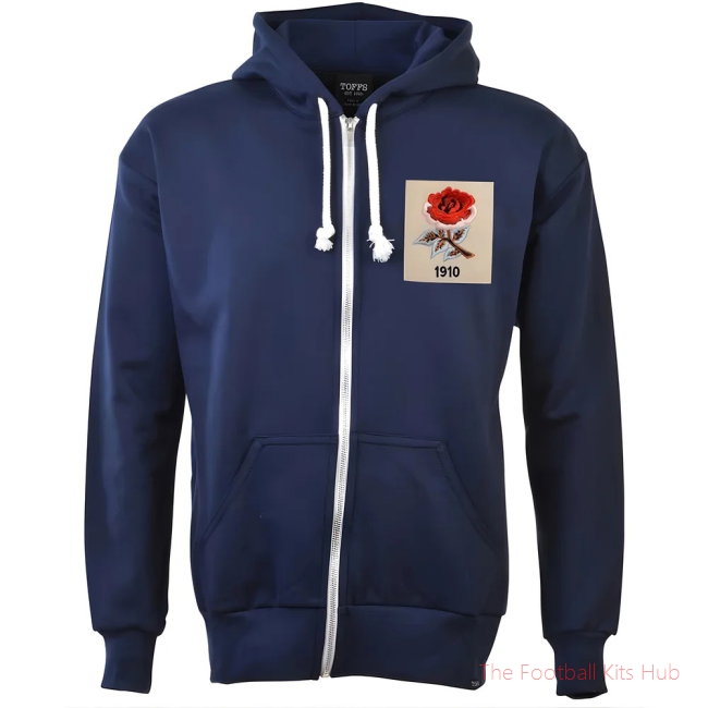 England Rose 1910 Vintage Zipped Hoodie - Navy-unisoccer store