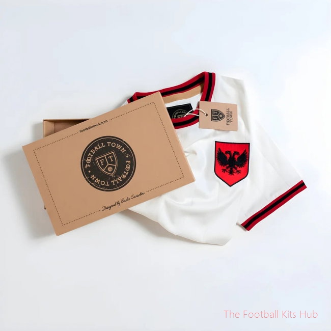Vintage Albania White Shqiponjë Soccer Shirt-unisoccer store