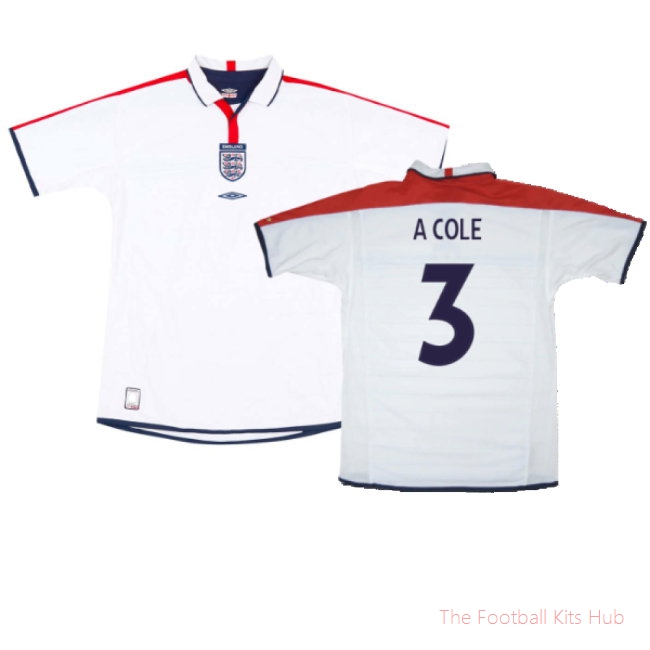 England 2003-05 Home Shirt (XL) (Mint) (A Cole 3)-unisoccer store