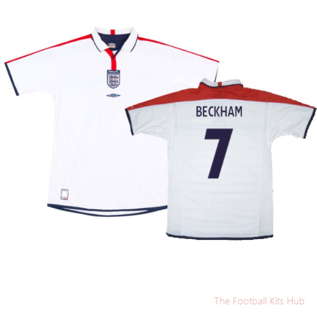 England 2003-05 Home Shirt (XL) (Mint) (Beckham 7)-unisoccer store
