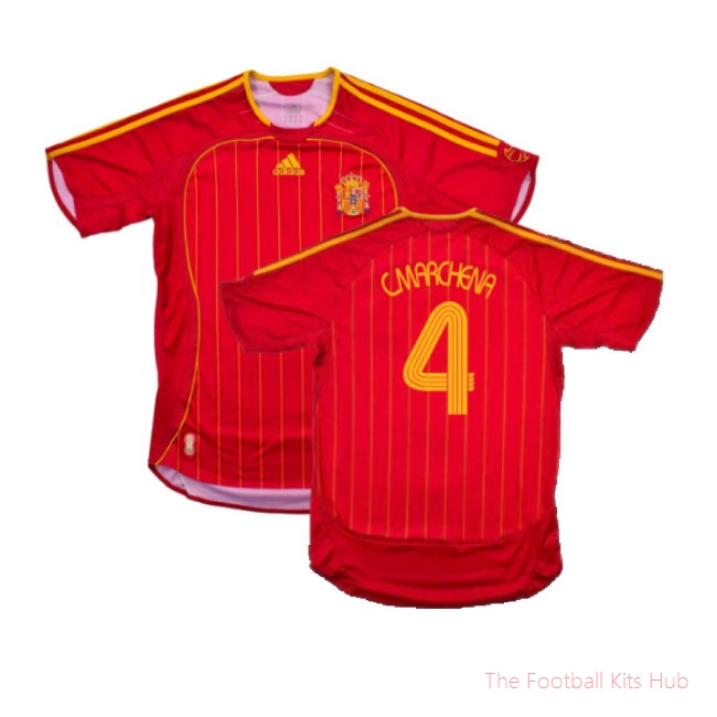 Spain 2005-07 Home (Excellent) (C.Marchena 4)-unisoccer store