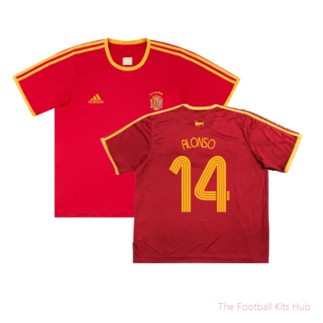 Spain 2006-07 Basic Home Shirt (S) (Excellent) (Alonso 14)-unisoccer store