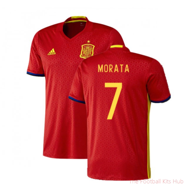 Spain 2016-17 Home Shirt (XS) (Excellent) (Morata 7)-unisoccer store