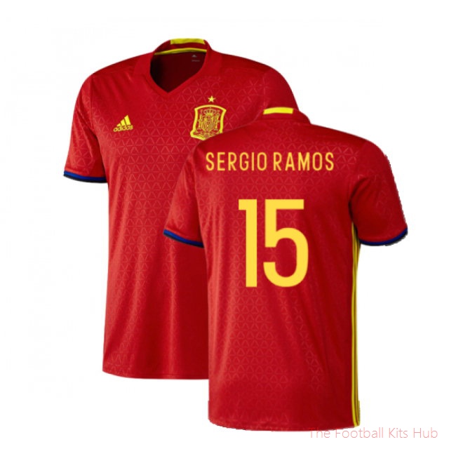 Spain 2016-17 Home Shirt (XS) (Excellent) (Sergio Ramos 15)-unisoccer store