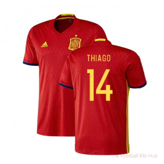 Spain 2016-17 Home Shirt (XS) (Excellent) (Thiago 14)-unisoccer store