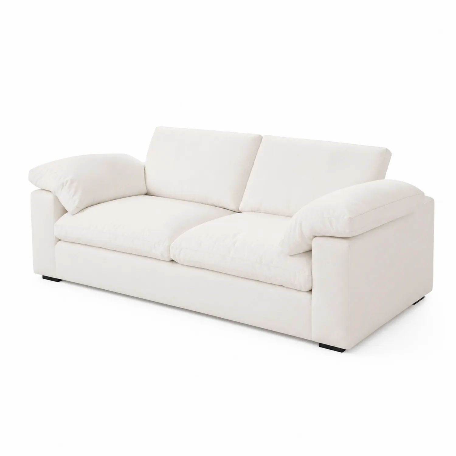 Sofa z tkaniny bawełnianej Biała 200x90x85 cm