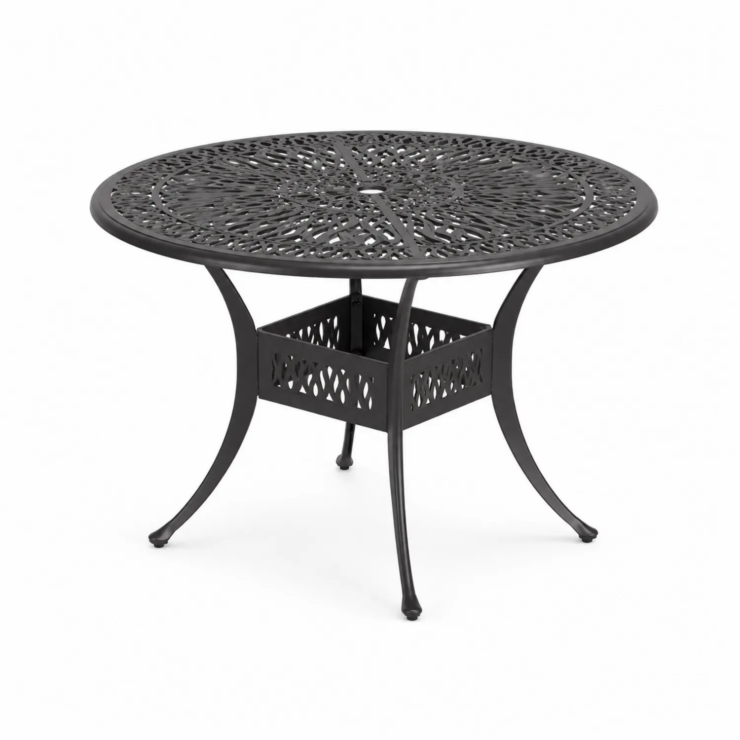 Okrągły stół ogrodowy metalowy czarny 106 cm