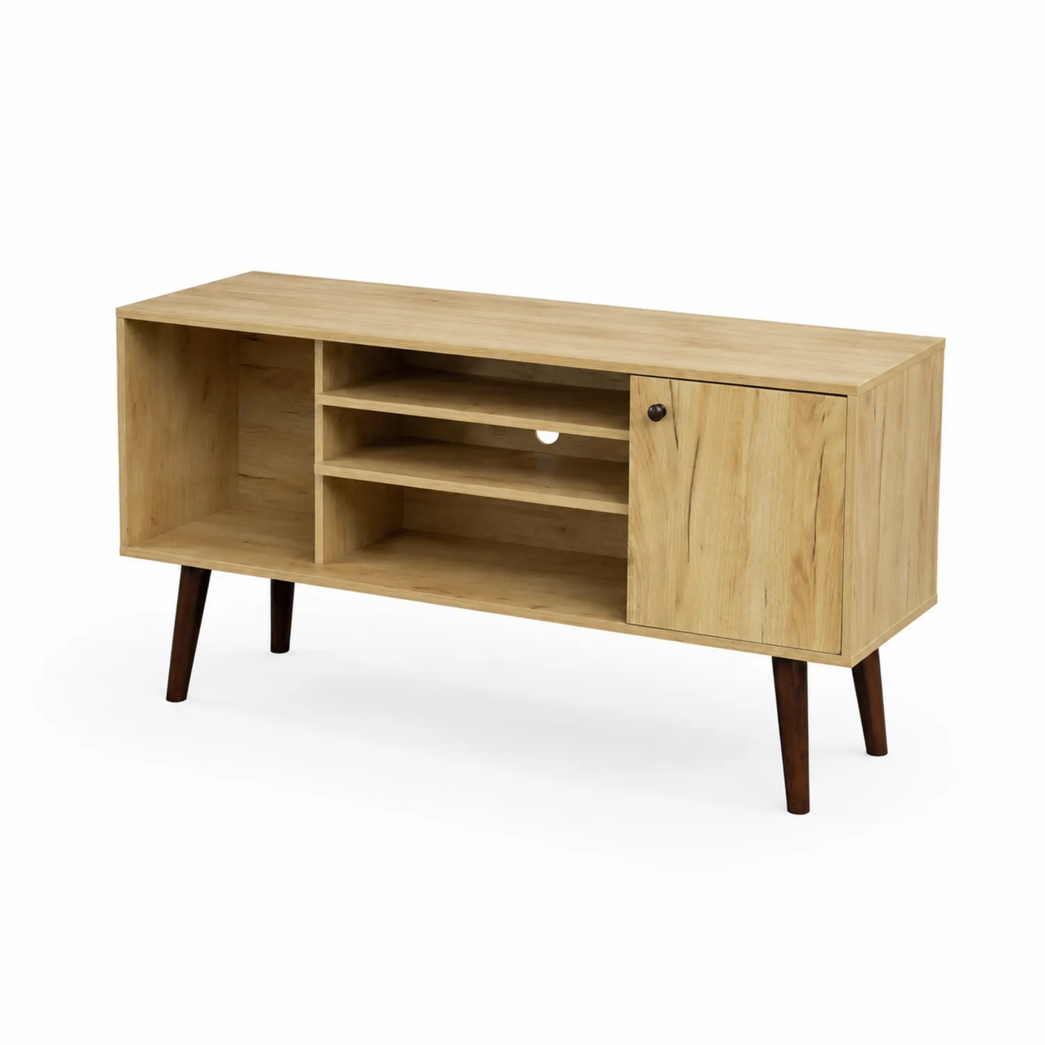 Szafka RTV z MDF i drewna dębowego 120 cm