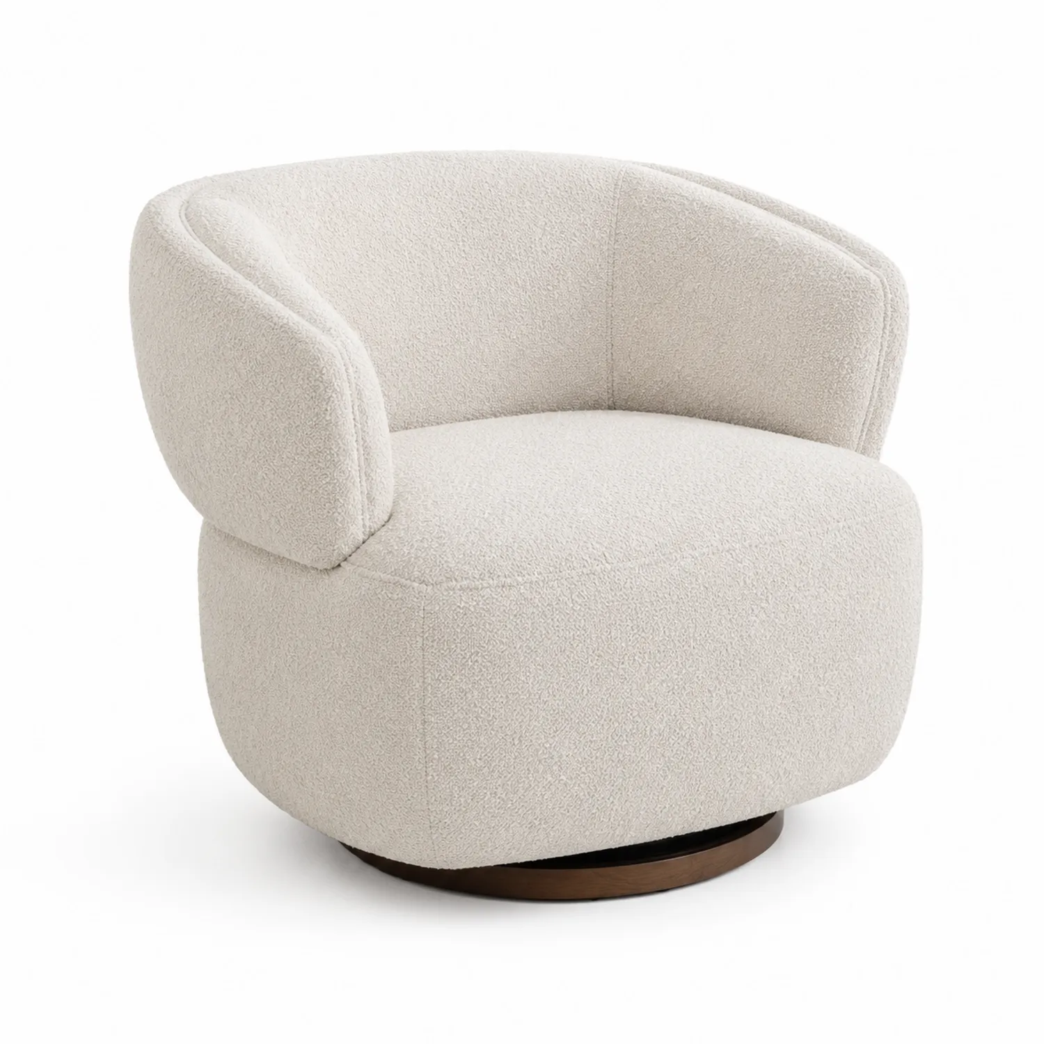 Fotel z tkaniny boucle, obrotowy, 75 cm
