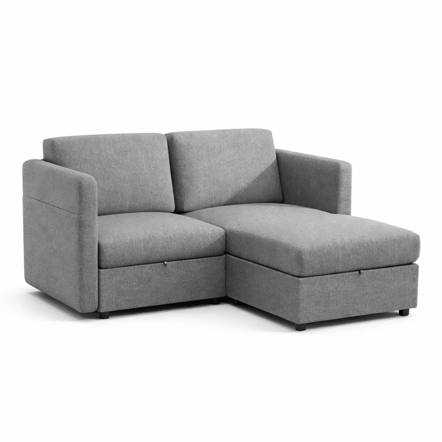 Modułowa sofa narożna z poliestru z funkcją rozkładania, Szary