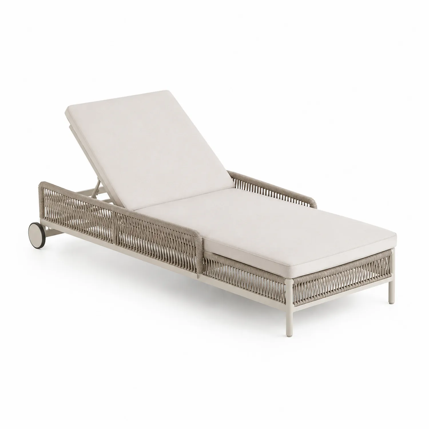 Liege Aluminium Polyrattan Taupe 200x70x35cm