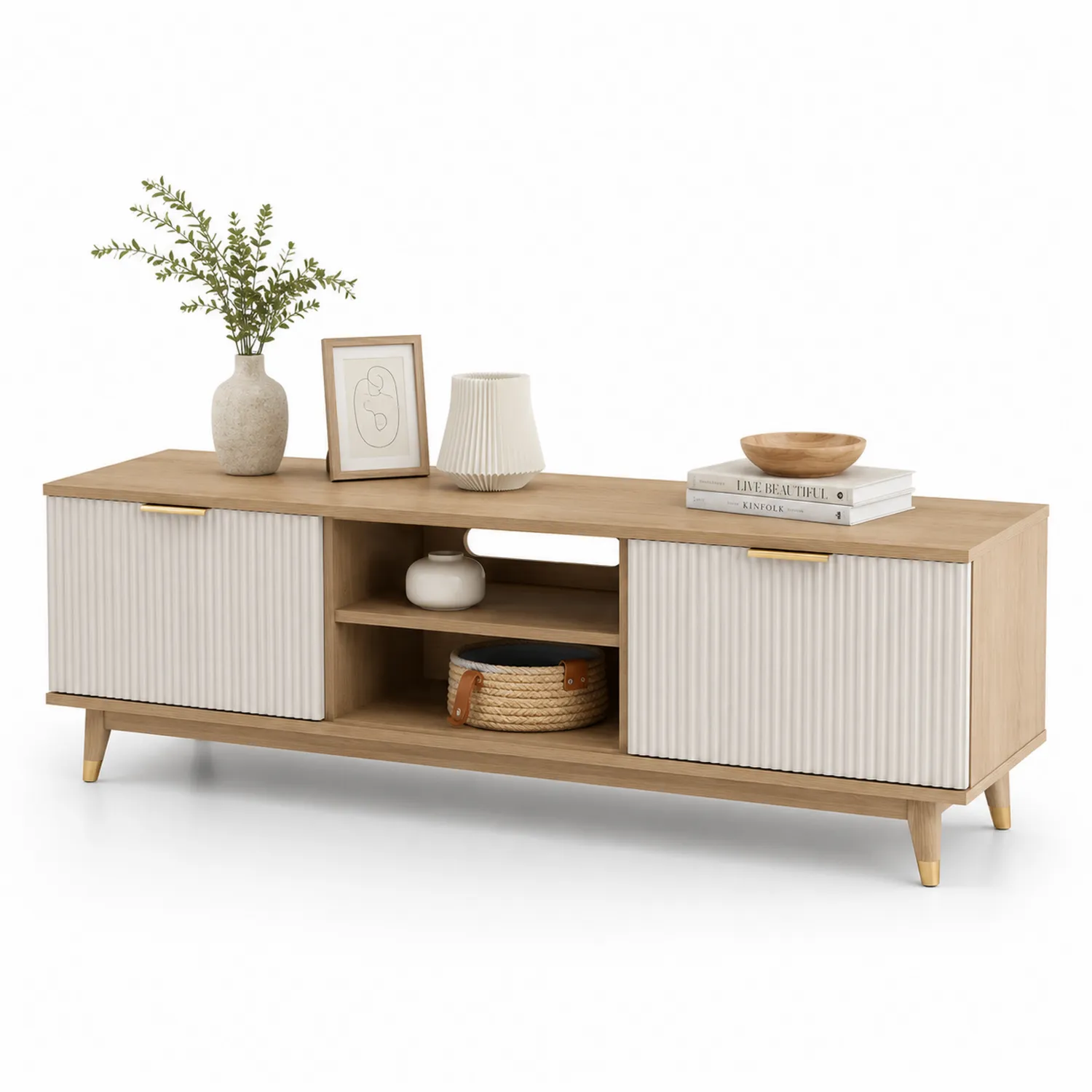 TV-Schrank Holz Weiß 150x40x50cm