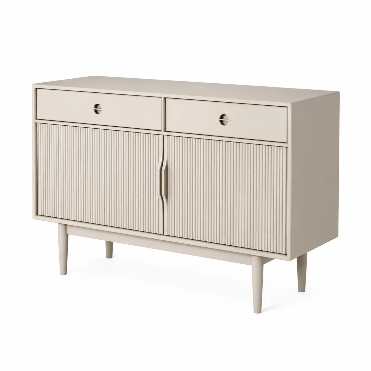 Sideboard Holz Beige mit 2 Türen und 2 Schubladen