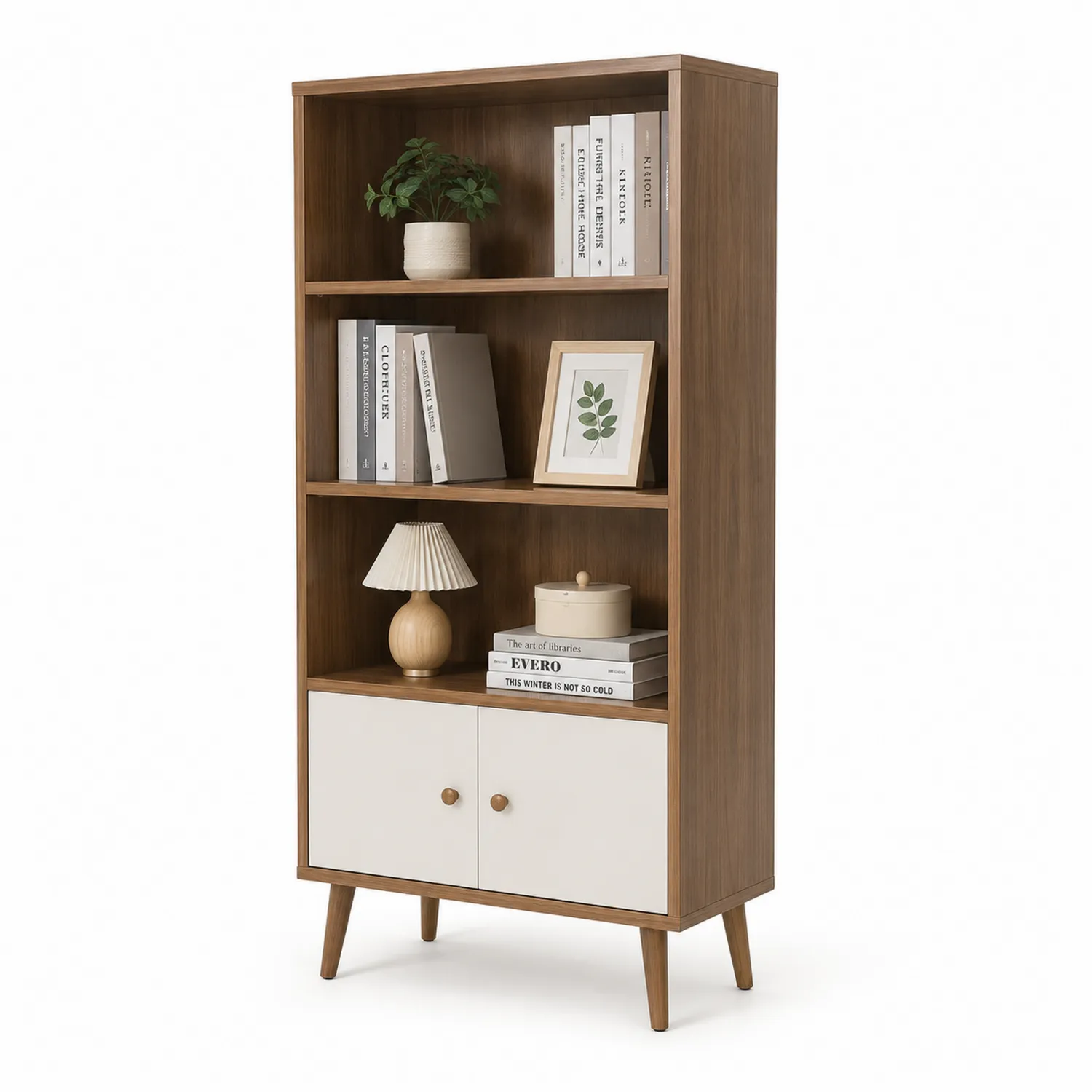 Bücherregal MDF Braun/Weiß 80x30x180 cm