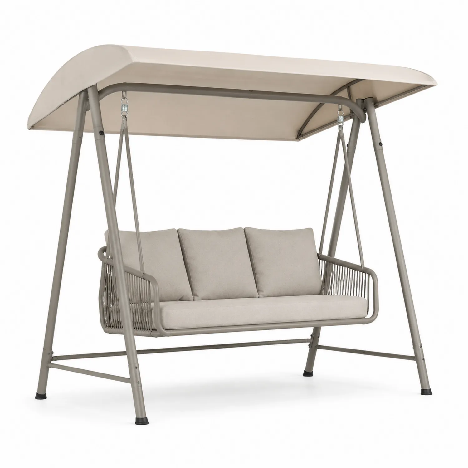 Gartenschaukel Beige Stahl Polyestergewebe