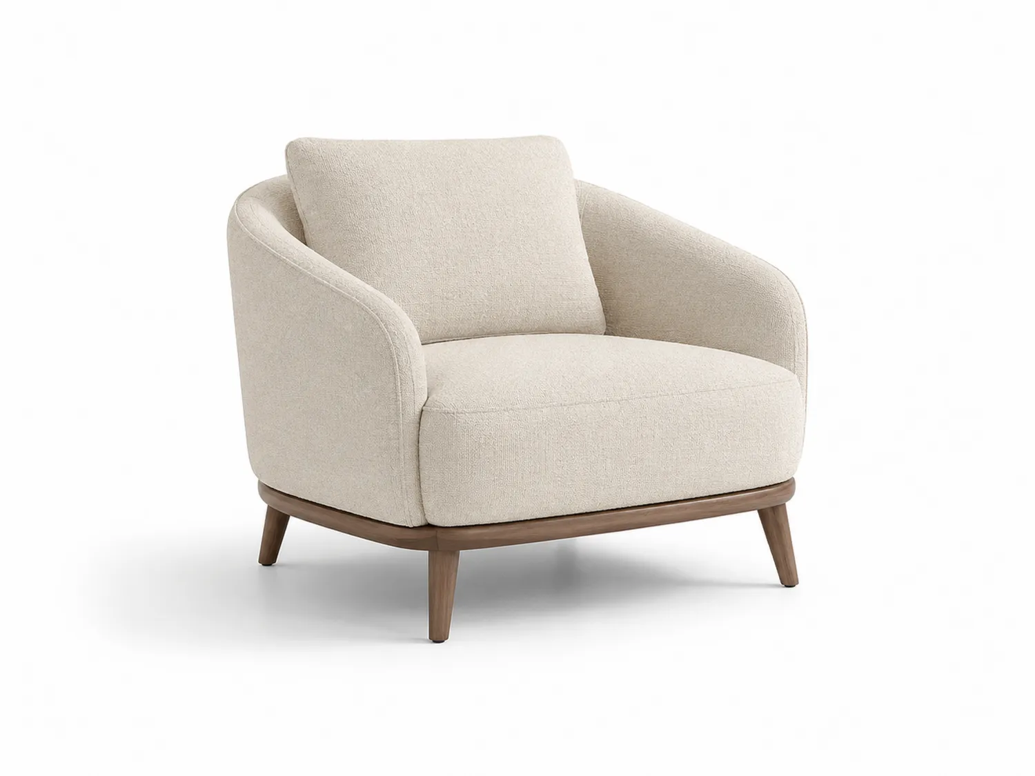 Sessel Beige Stoff Massivholz 90x85x75 cm