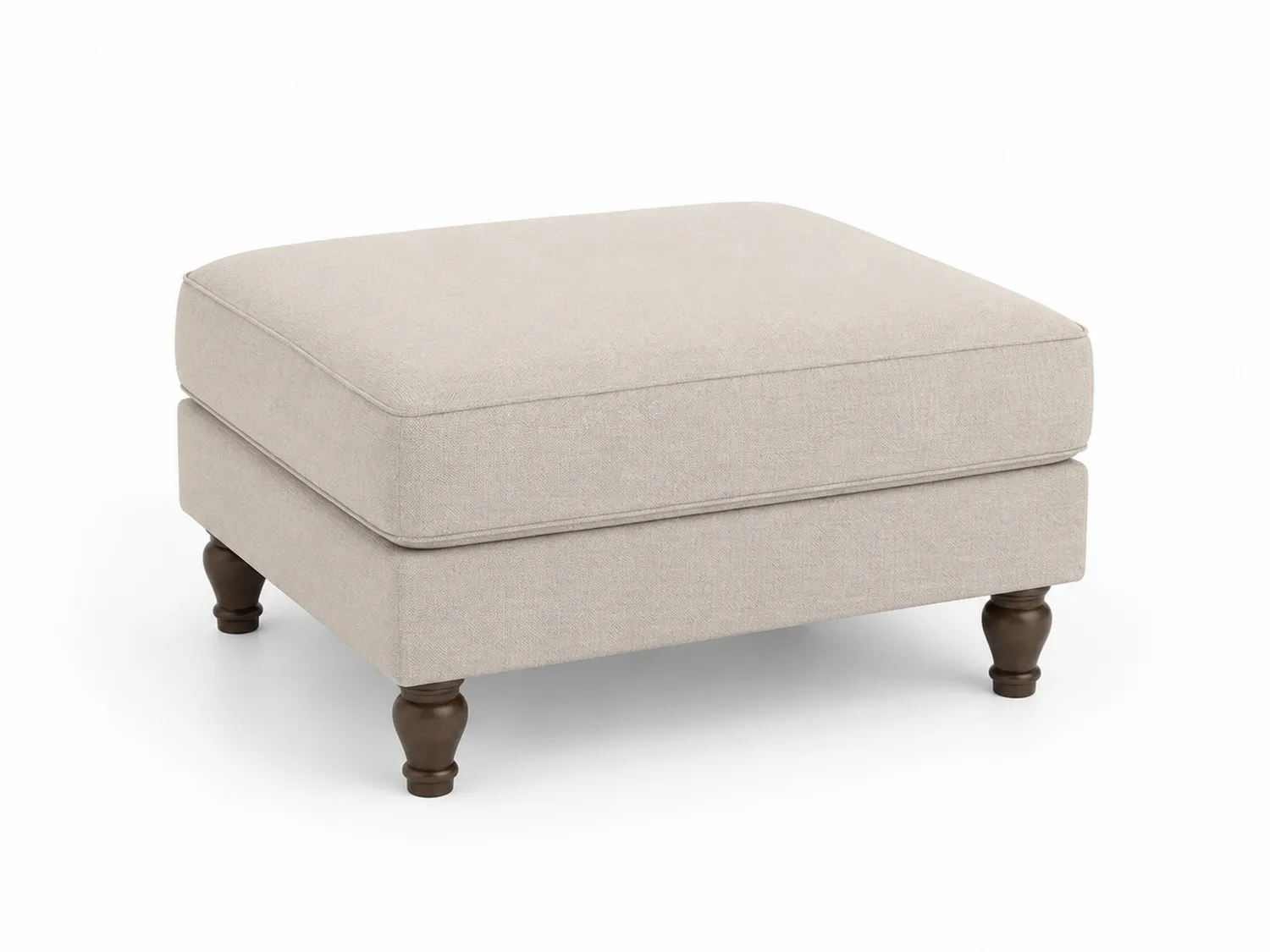 Hocker Leinen Baumwolle Holz Beige 90x75x45 cm