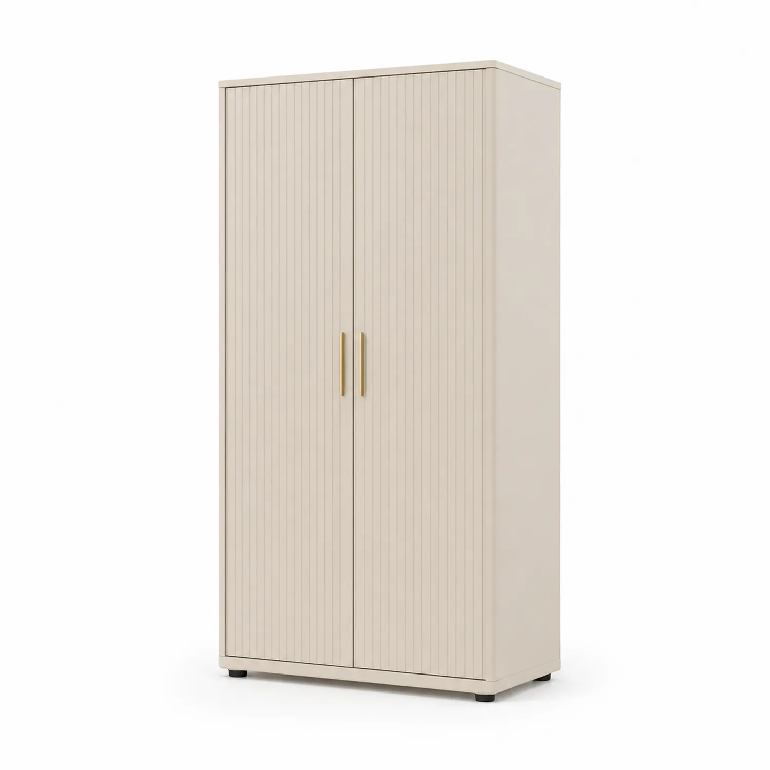 Zweiflügeliger Kleiderschrank Holz MDF Beige 180cm