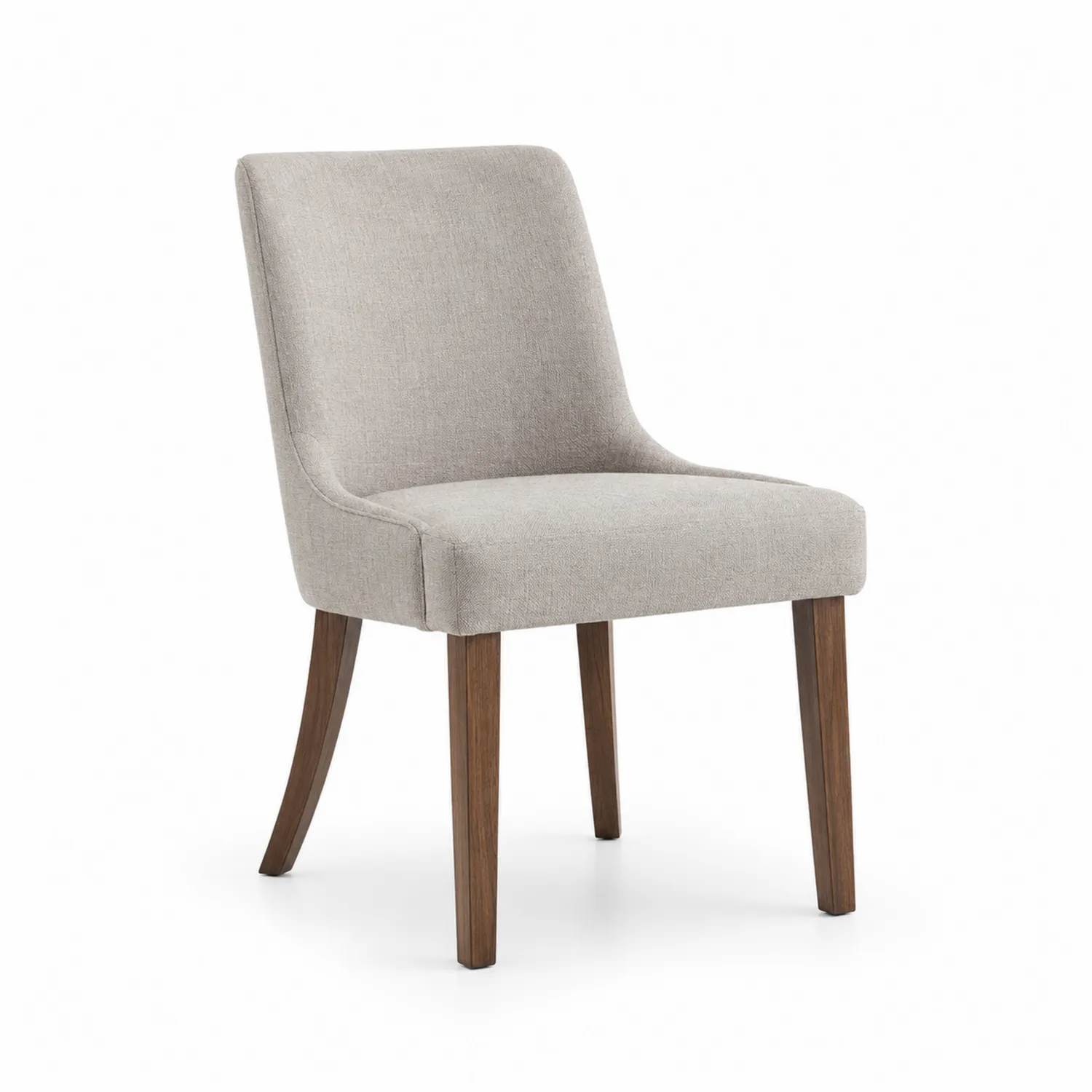 Esszimmerstuhl Leinen Massivholz Beige