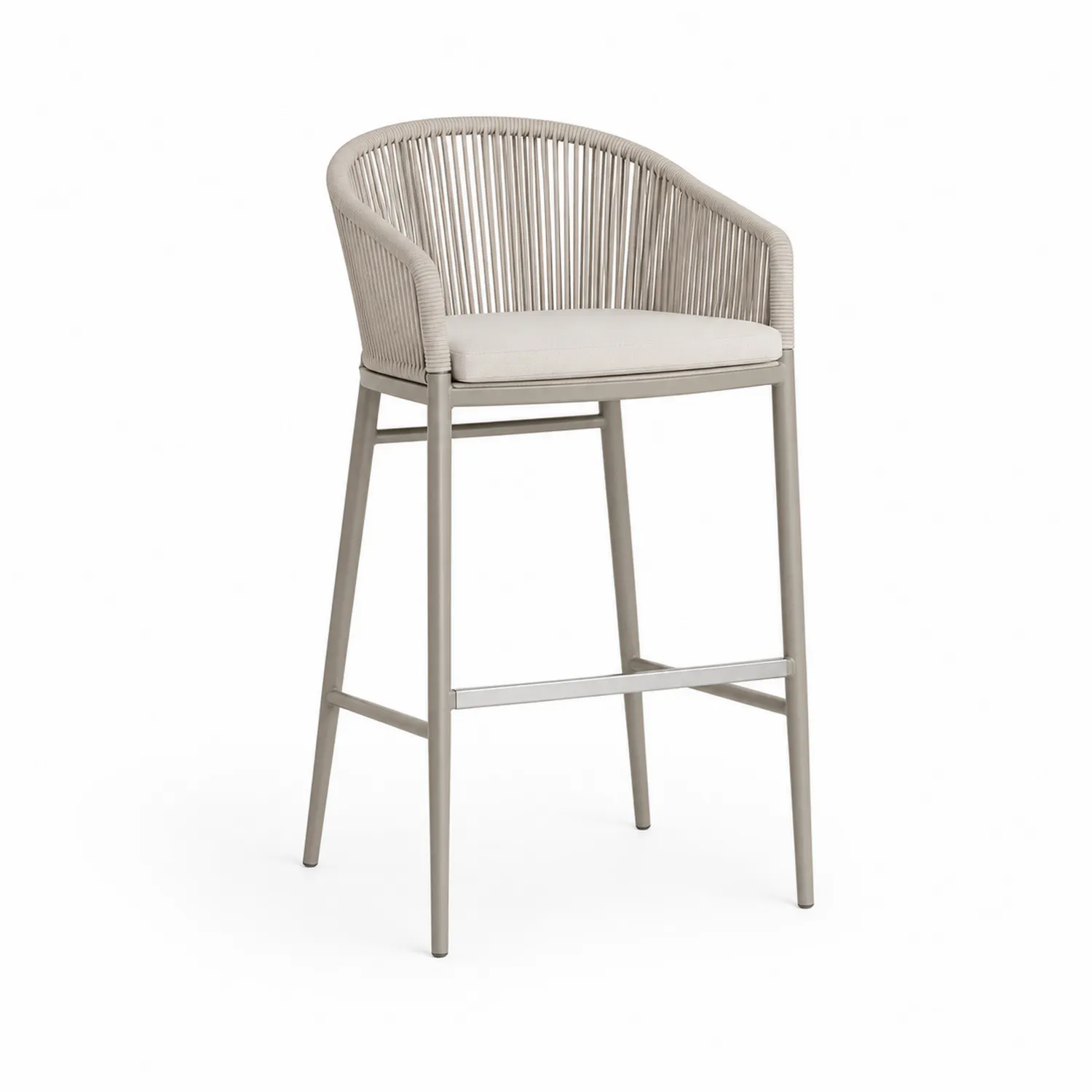 Barhocker Aluminium Beige Seil