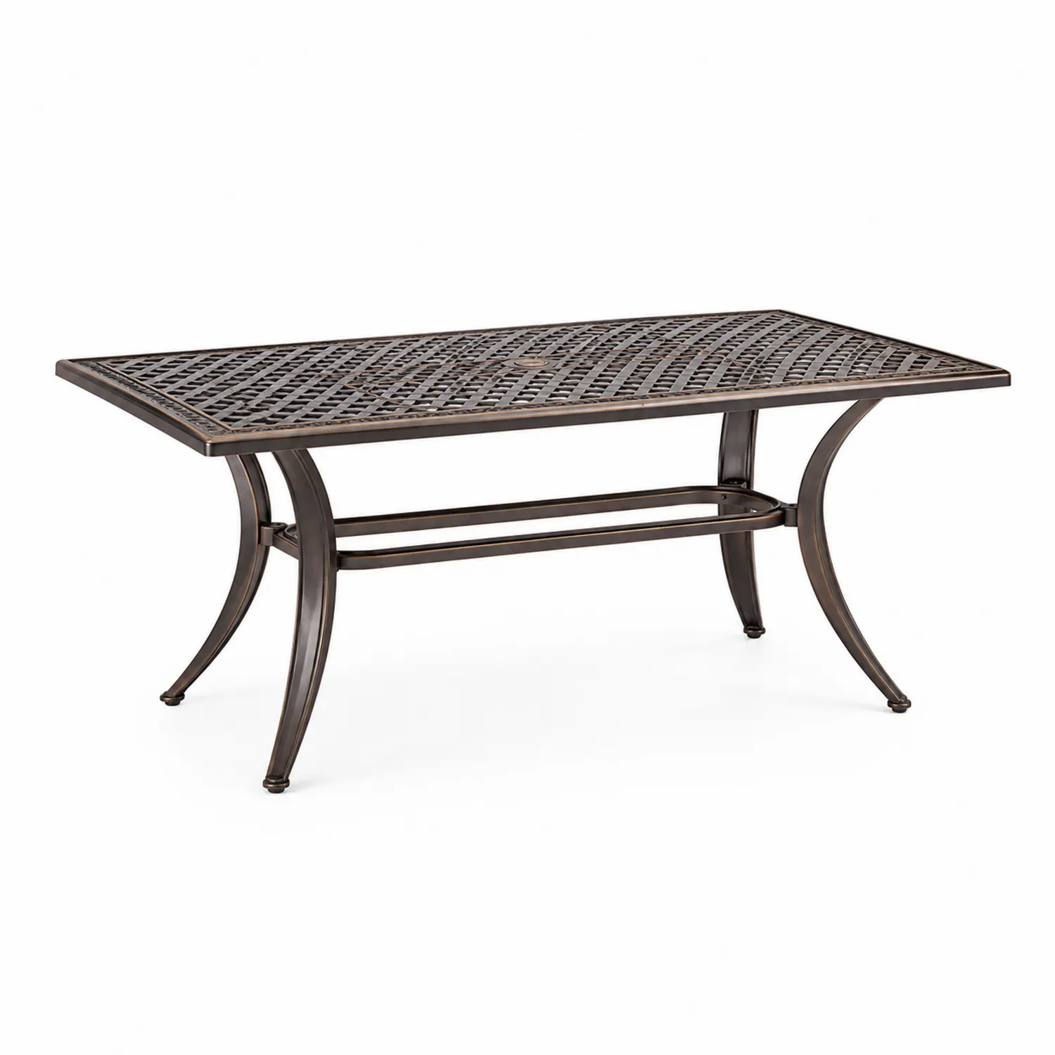 Rechteckiger Aluminiumtisch für Außenbereich, Bronze