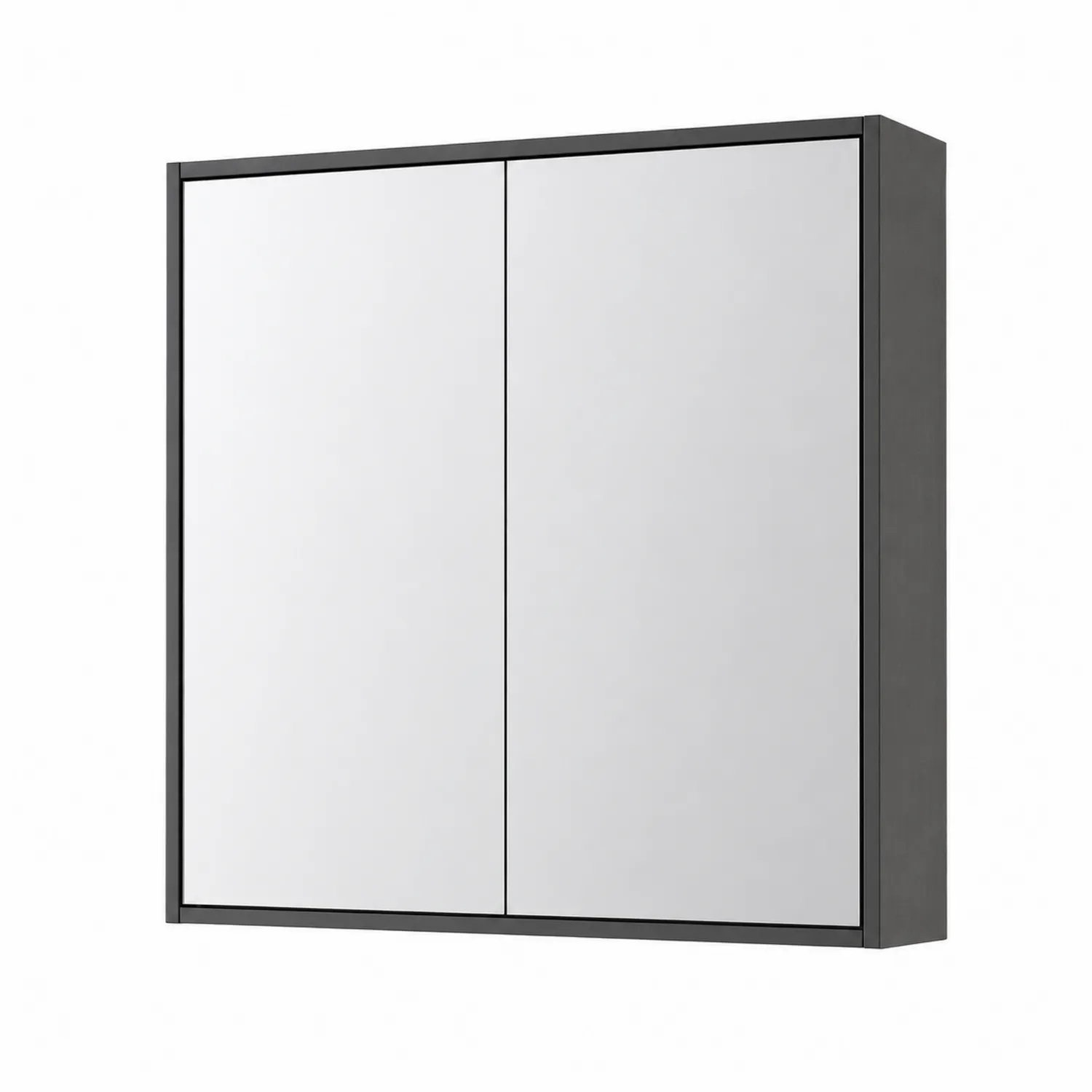 Badezimmerspiegelschrank mit 2 Türen Schwarz MDF und Glas