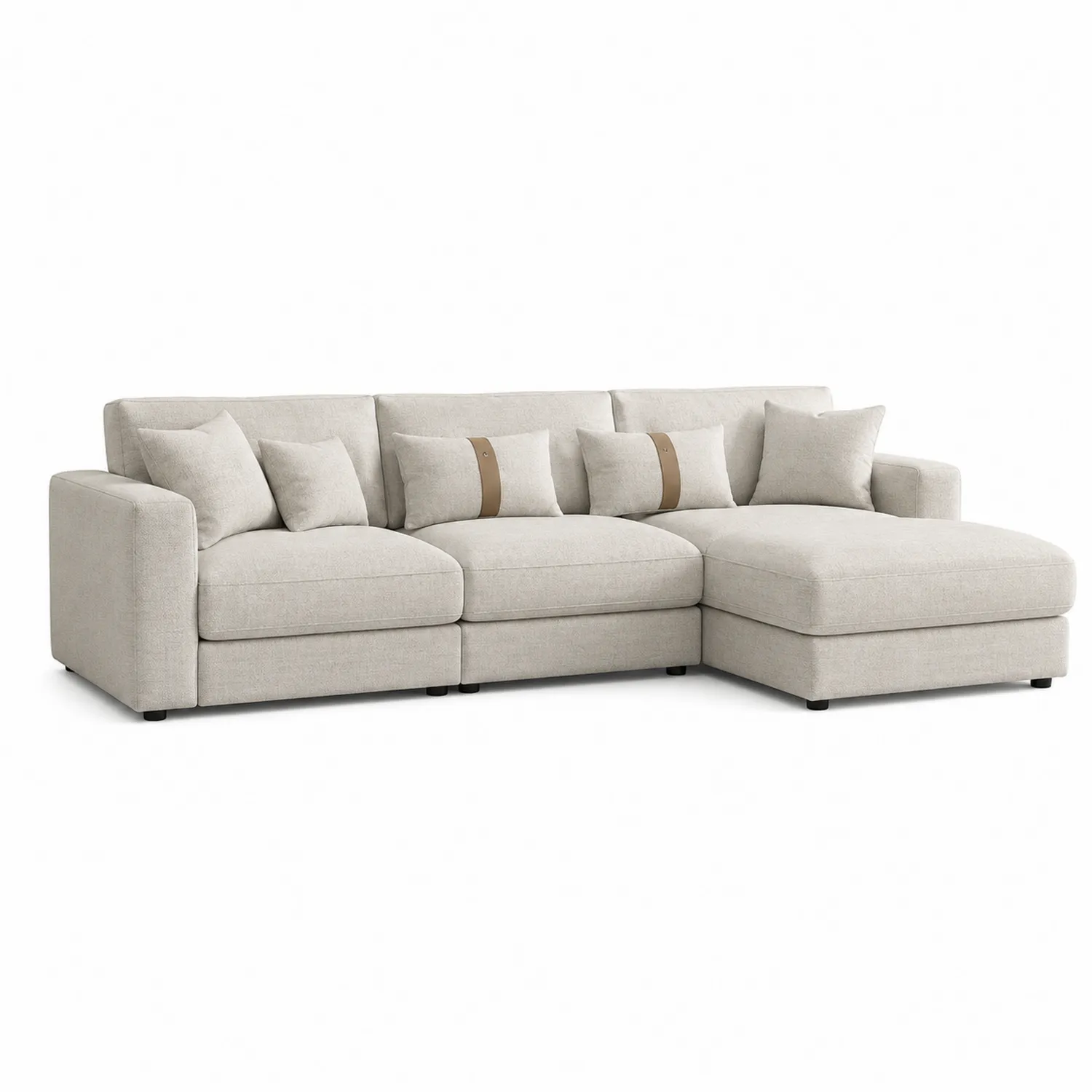 Modulares Ecksofa Set Beige Polyester