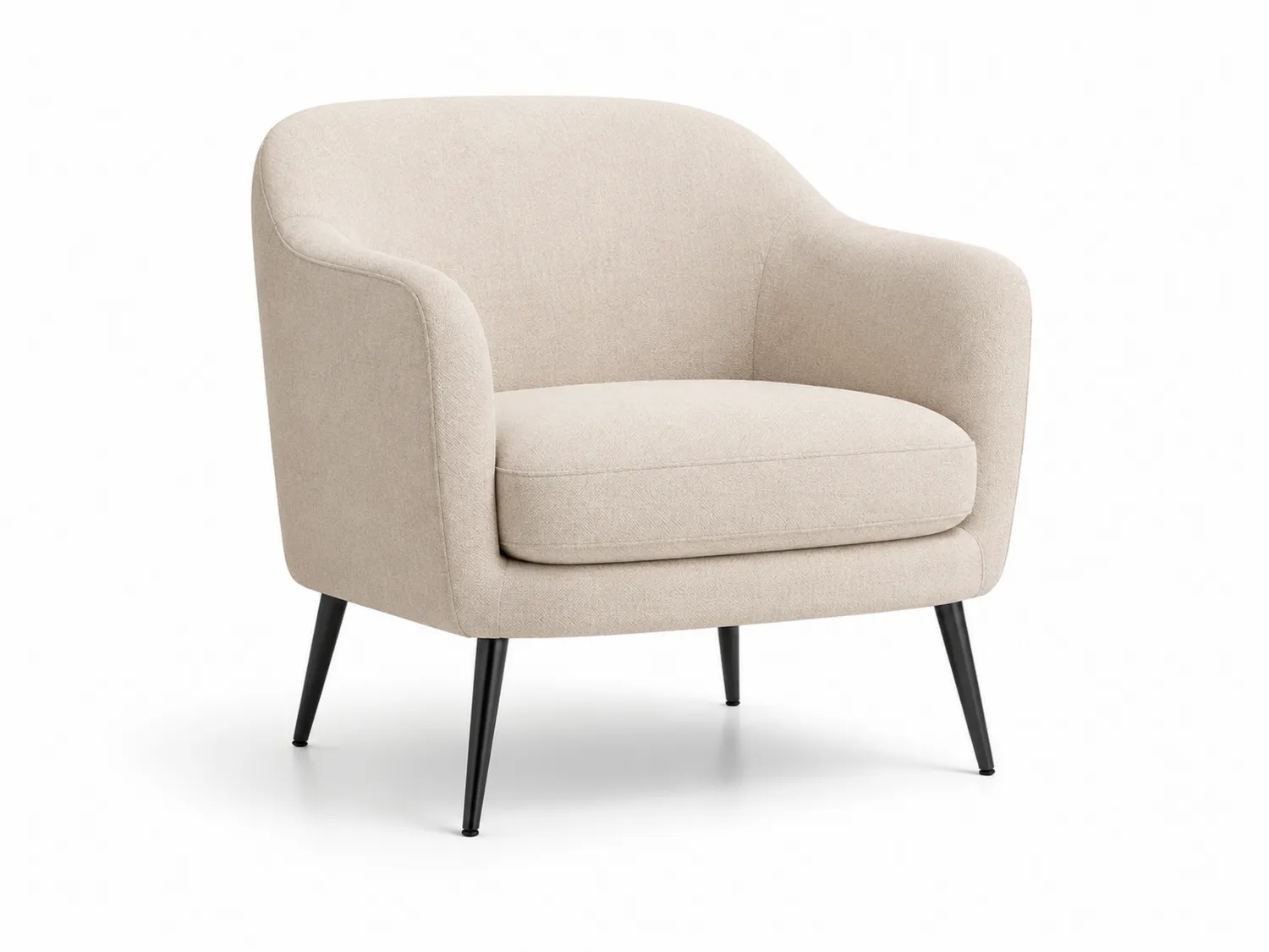 Sessel aus Stoff mit Metallbeinen, Beige