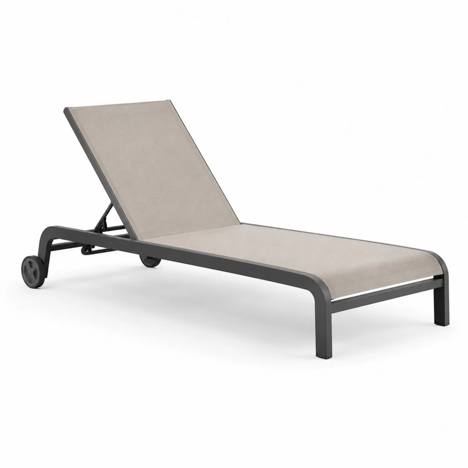 Sonnenliege mit Aluminiumrahmen und Textilgewebe Beige