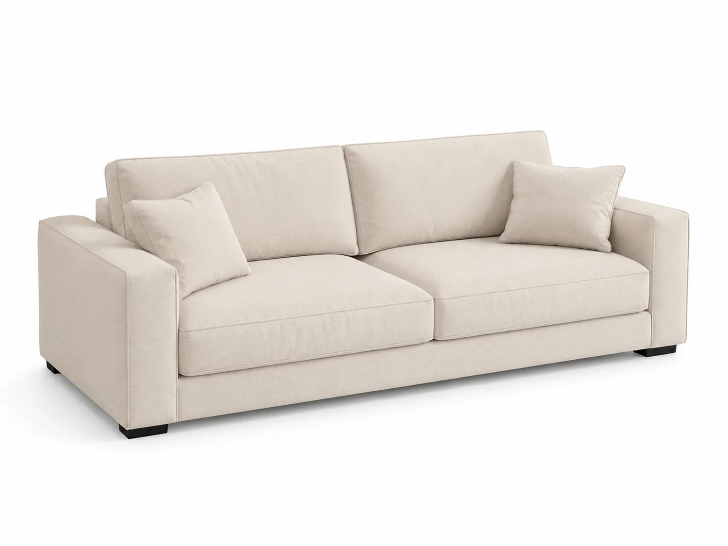 3-Sitzer Stoffsofa Creme Polyester 220x95x85cm