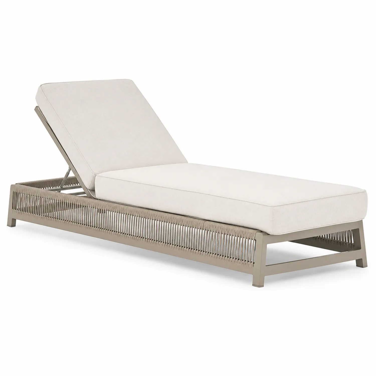 Outdoor-Sonnenliege Aluminium mit Polyesterpolsterung Beige