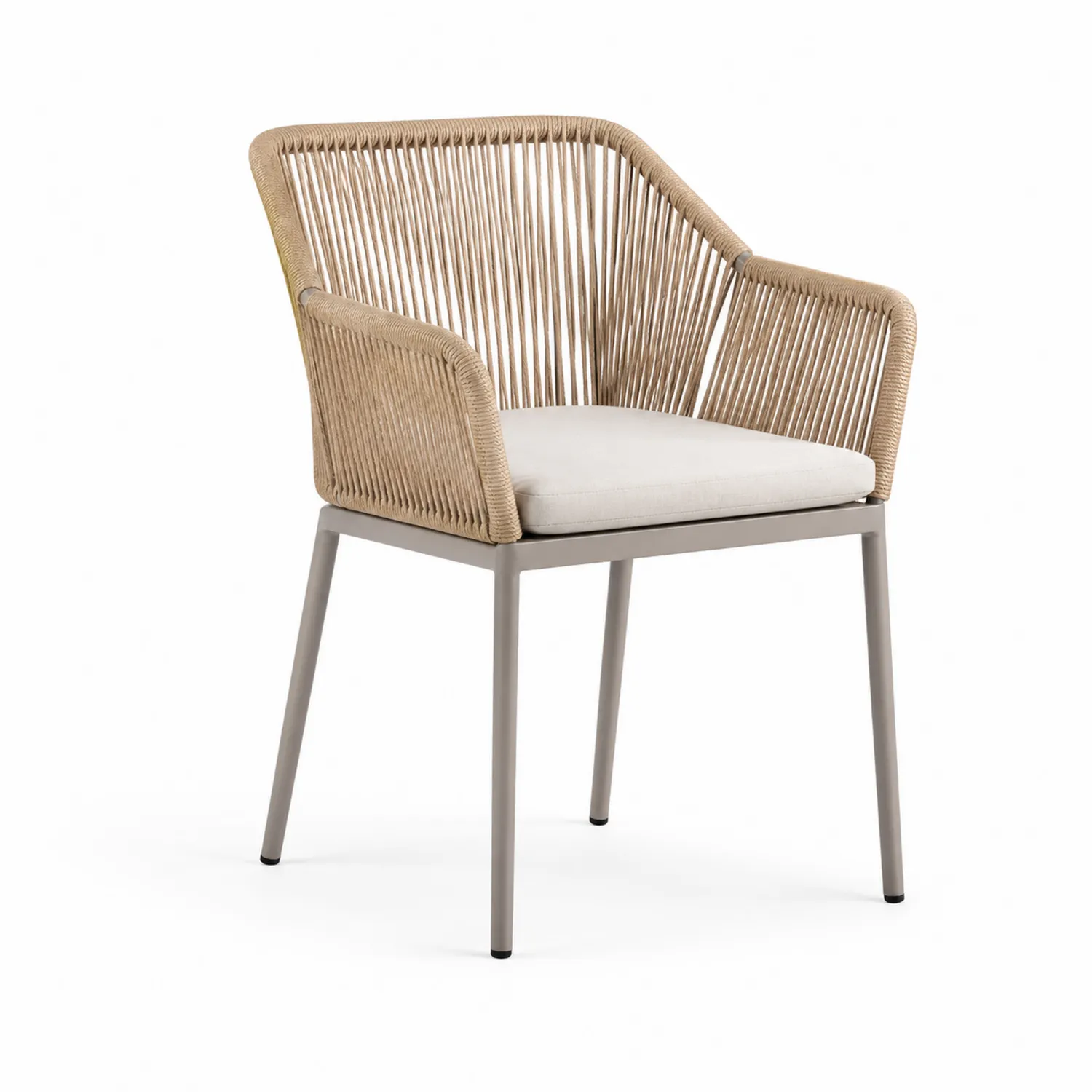 Gartenstuhl Metall Seil Beige Taupe