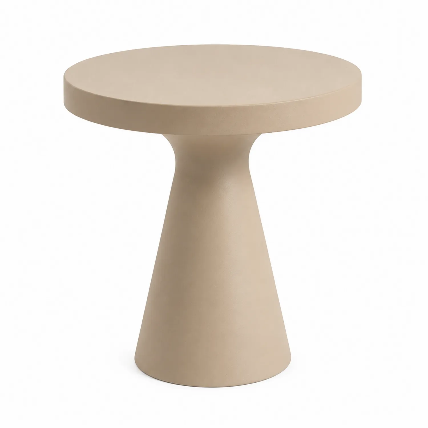 Runder Beistelltisch aus Sand-Polyresin