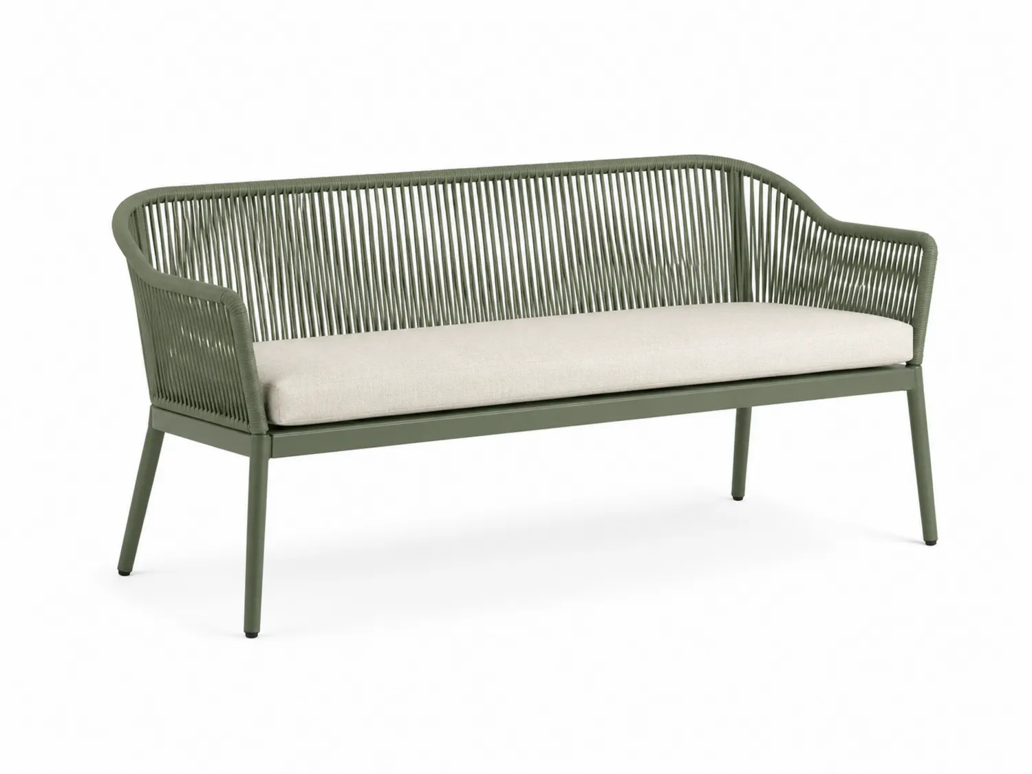 Gartenbank Aluminium mit Polyesterseil und Kissen